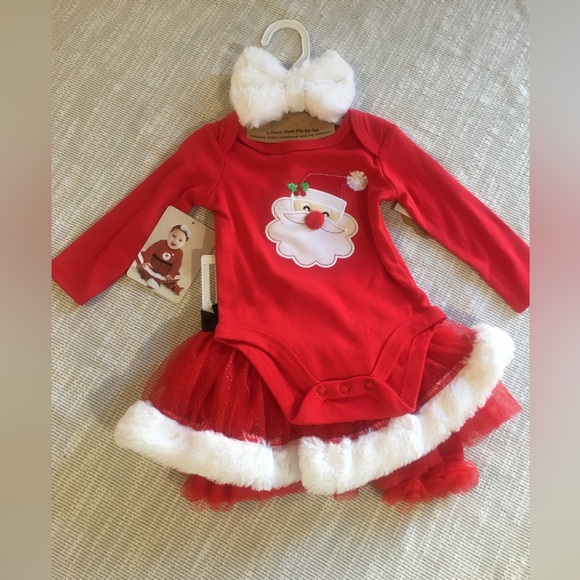 Other - Festive Red Santa Baby Outfit Set